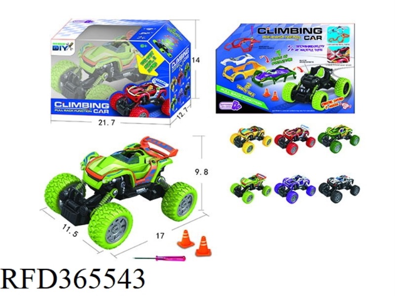 ALLOY DIY FOUR-WHEEL DRIVE DOUBLE PULL BACK CLIMBING CAR WITH MUISC