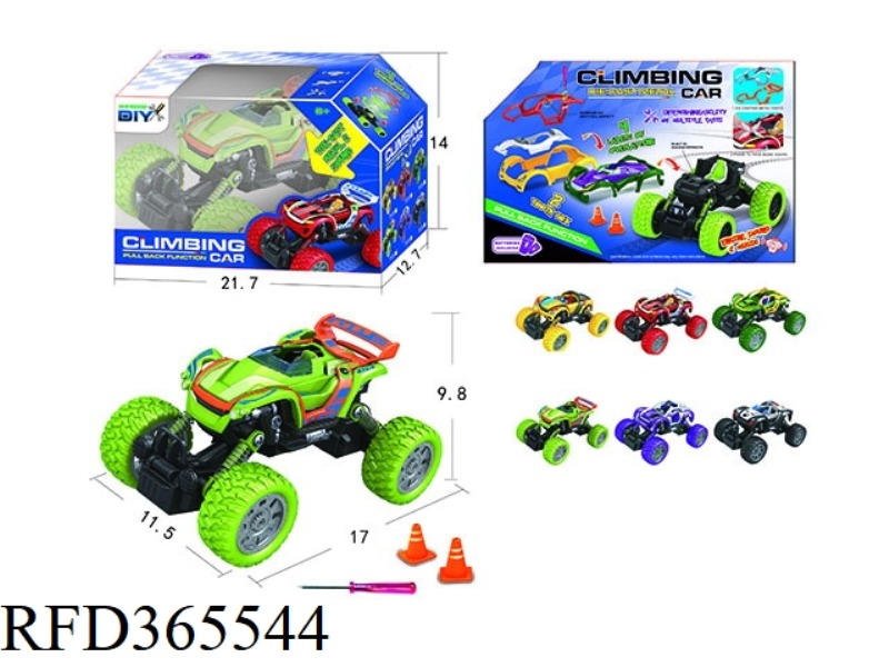 ALLOY DIY FOUR-WHEEL DRIVE DOUBLE PULL BACK CLIMBING CAR WITH MUISC