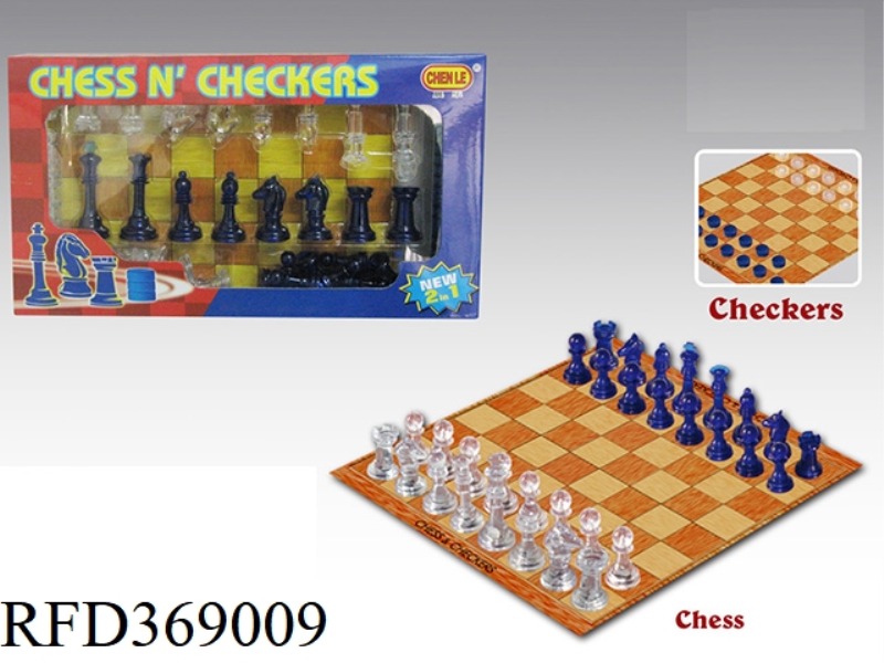 2 IN 1 TRANSPARENT INTERNATIONAL CHESS