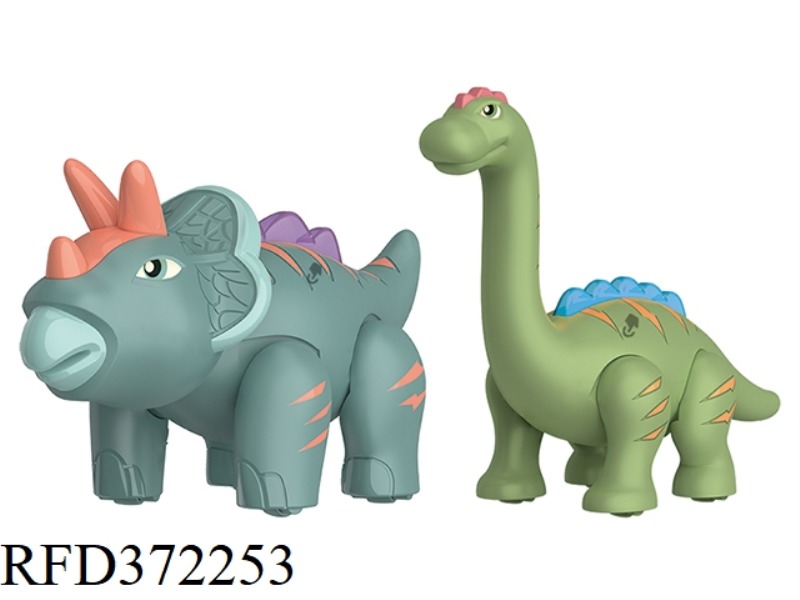 DINOSALIR BUILDING 2IN1-TRICERATOPS & BRACHIOSAURUS