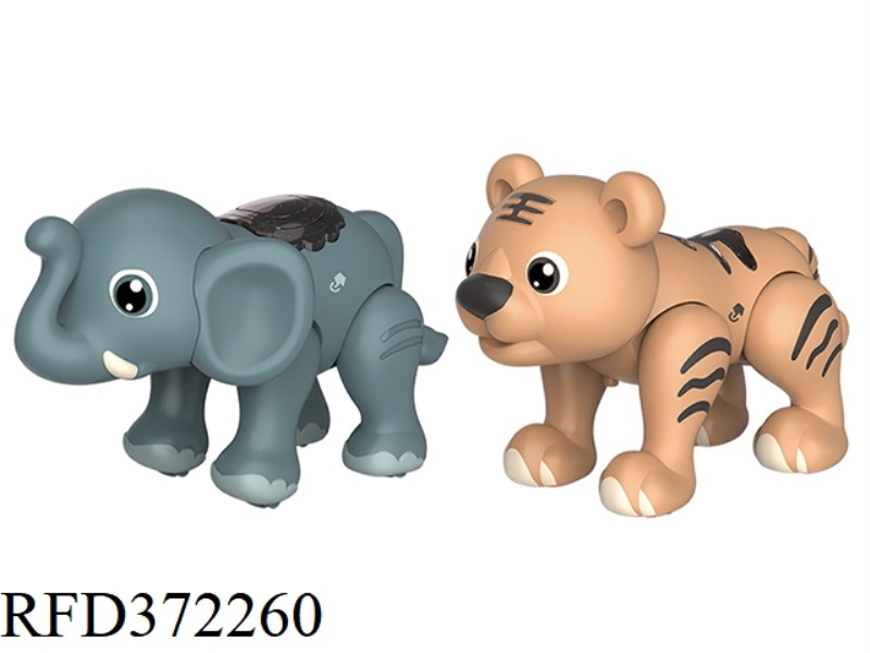 ANIMAL BUILDING 2IN1-ELEPHANT & TIGER