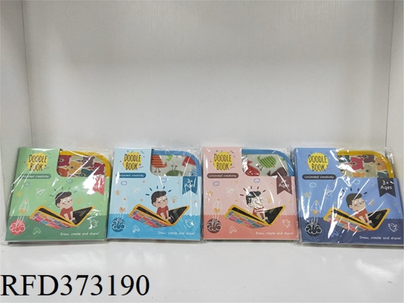 XIAOYU CHILDREN'S DRAWING BOOK 6 PAGES WITH 3 PENS + WET TISSUE