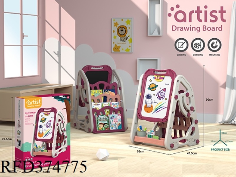 BOOKSHELF DOUBLE-SIDED DRAWING BOARD