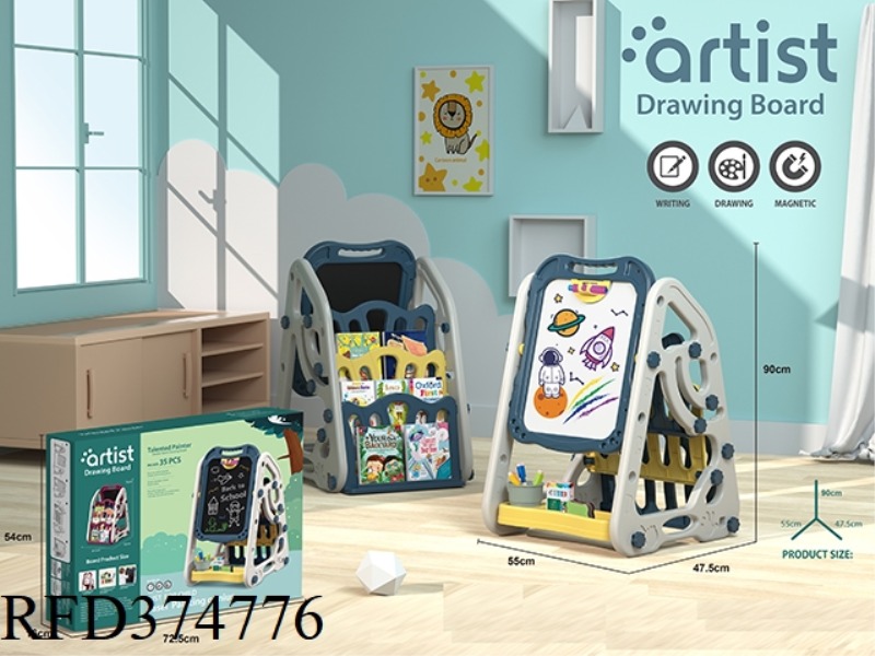 BOOKSHELF DOUBLE-SIDED DRAWING BOARD