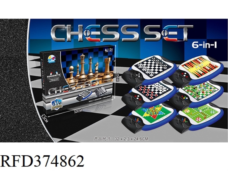 MAGNETIC CHESS SIX IN ONE