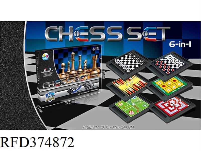 MAGNETIC CHESS SIX IN ONE