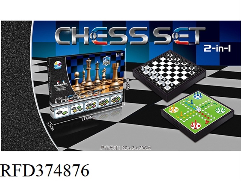 MAGNETIC CHESS TWO IN ONE