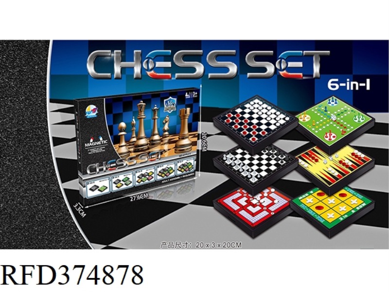 MAGNETIC CHESS SIX IN ONE