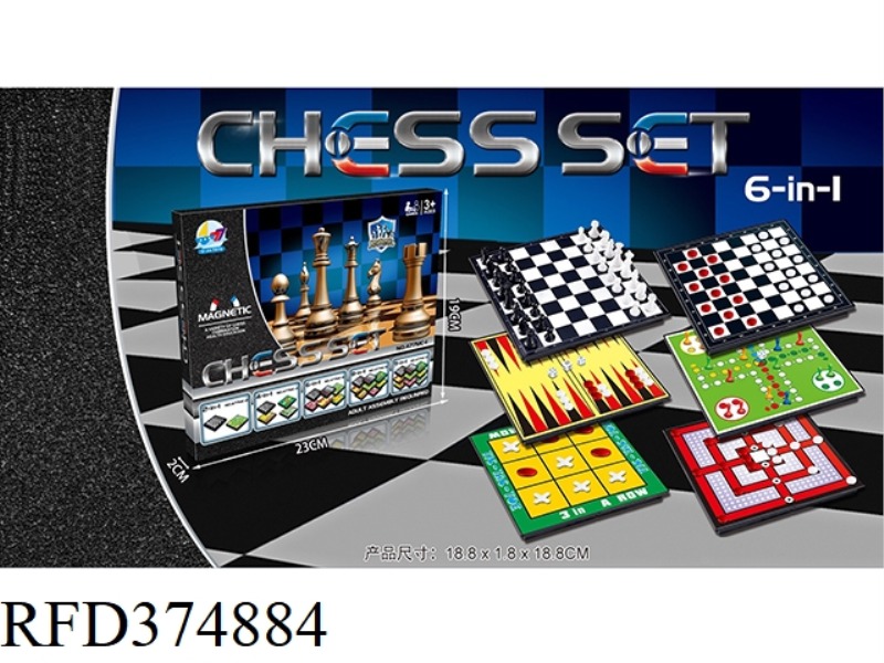 MAGNETIC CHESS SIX IN ONE