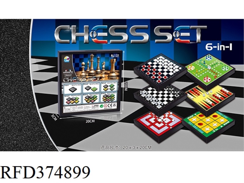 MAGNETIC CHESS SIX IN ONE