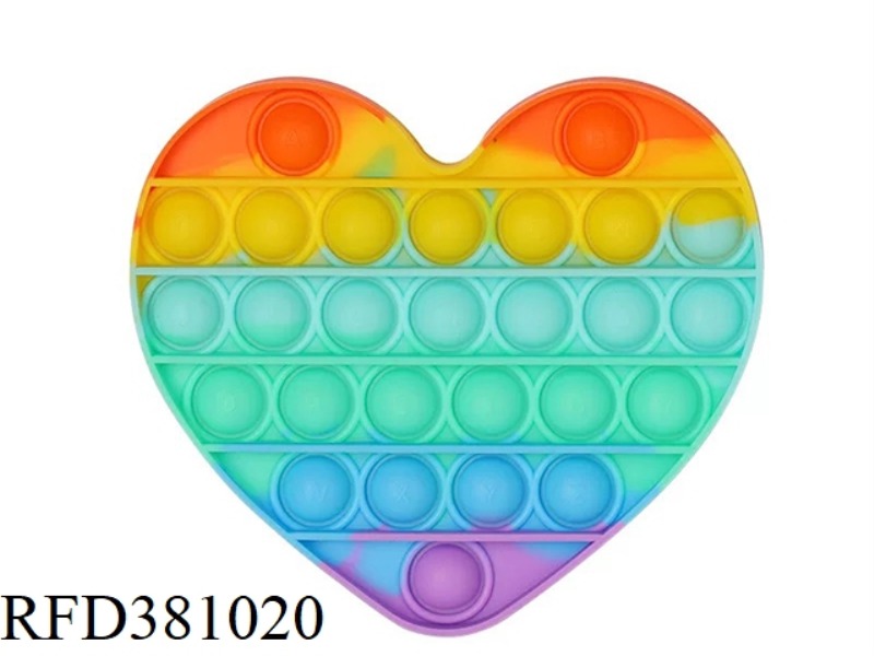 KEYS WITH LETTERS (HEART-SHAPED RAINBOW STYLE) 58G
