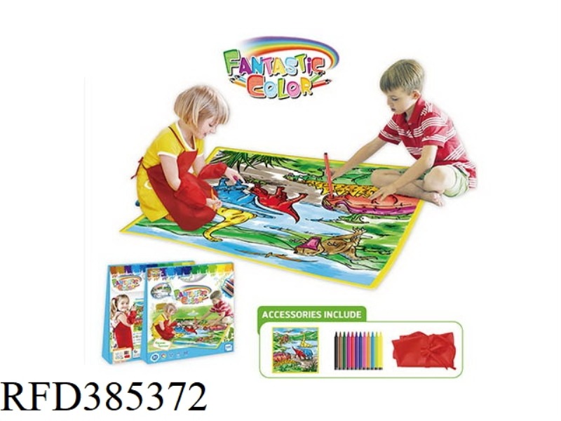 LARGE GRAFFITI CANVAS + APRON (DINOSAUR WORLD)