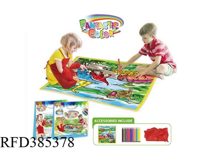 SMALL GRAFFITI CANVAS + APRON (DINOSAUR WORLD)