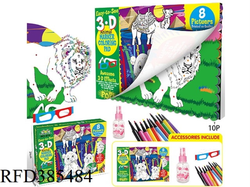 SMALL 3D ANIMAL WORLD PAINTING BOOK