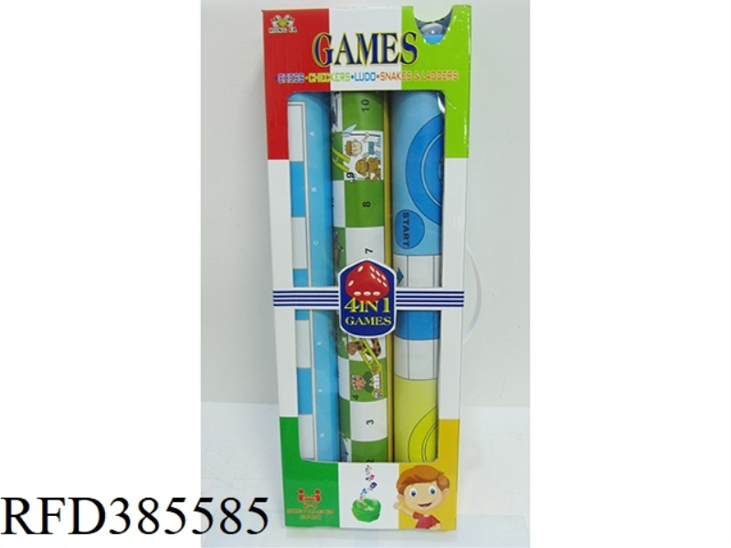 MEDIUM FLOOR MAT ENGLISH 4-IN-1 GAME CHESS (3PCS)