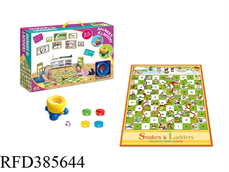 LARGE COLOR BOXED DICE CLOCK SNAKE CHESS