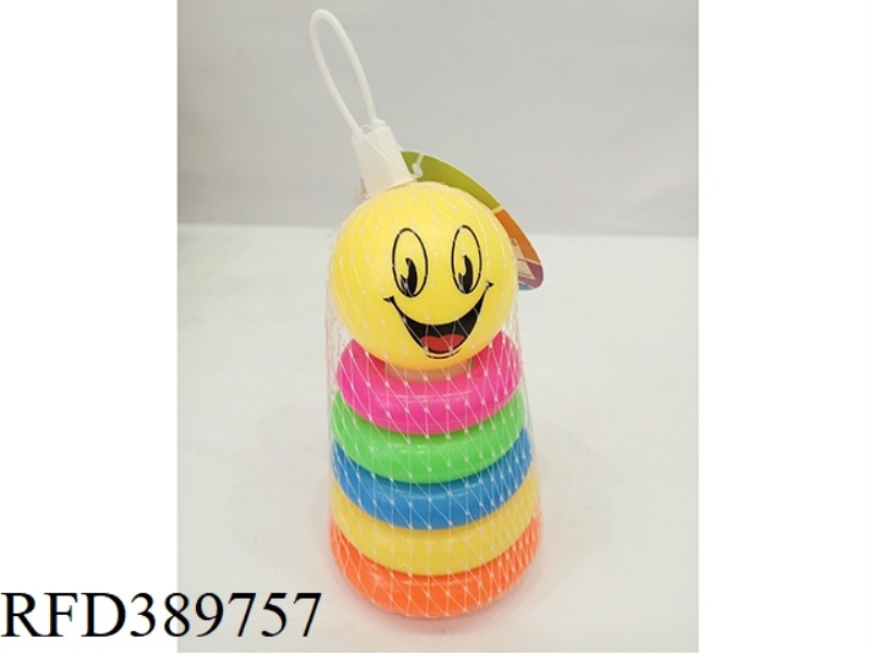 RAINBOW CIRCLE RING SMALL TWO-COLOR SMILEY