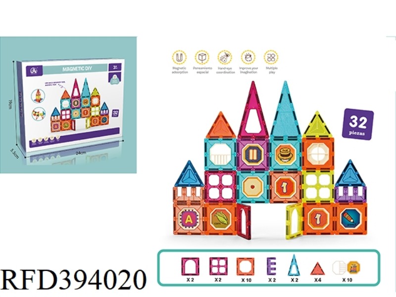 COLOR WINDOW MAGNETIC SHEET 32PCS