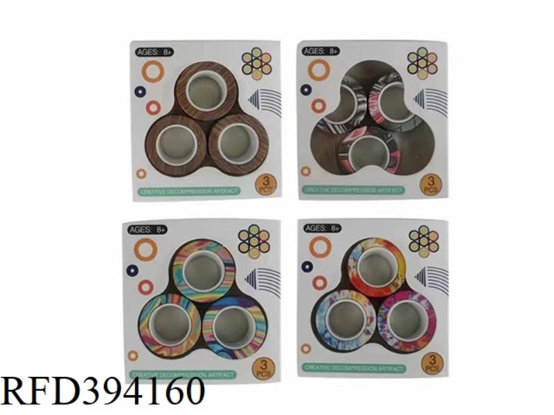 (CAMOUFLAGE WATER TRANSFER EDITION) PUZZLE DECOMPRESSION MAGNETIC GYRO FINGER RING(N45 SUPER POWERFU