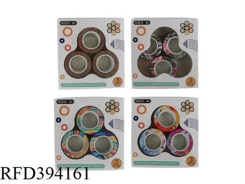 (CAMOUFLAGE WATER TRANSFER EDITION) PUZZLE DECOMPRESSION MAGNETIC GYRO FINGER RING(N52 SUPER POWERFU