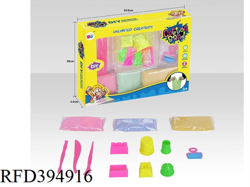 COTTON SAND SET (180G SAND + SAND PUSHER + 3 KNIVES + A SET OF IMPRESSIONS)
