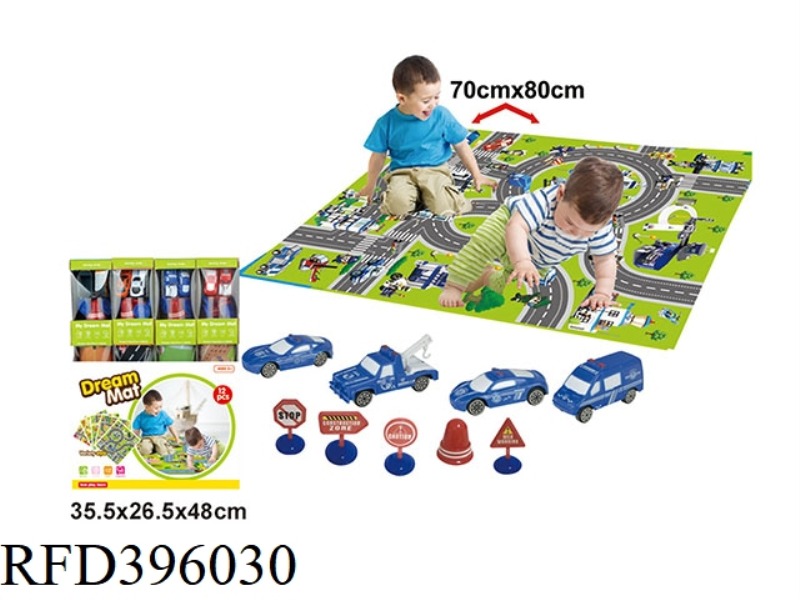 POLICE TRAFFIC CARPET MAP (12PCS)