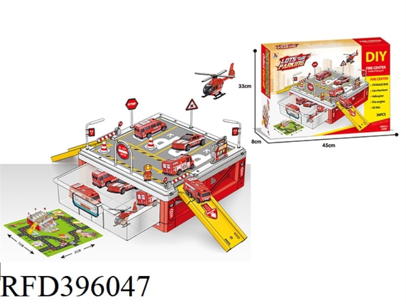 3D FIRE STORAGE BOX CARPET SCENE