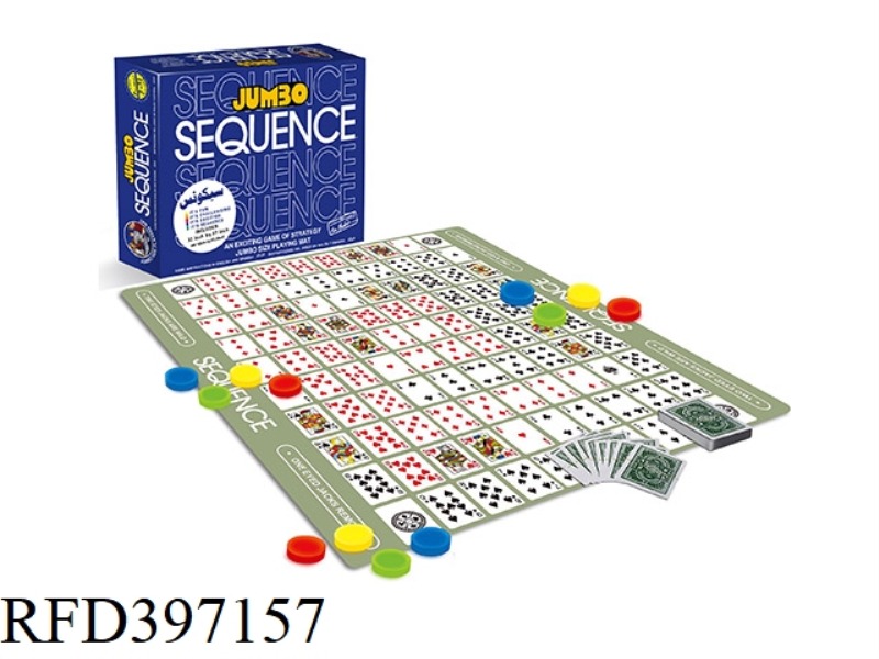 SEQUENCE CHESS/ARABIC/ENGLISH/SPANISH. (CLOTH CHESS BOARD)