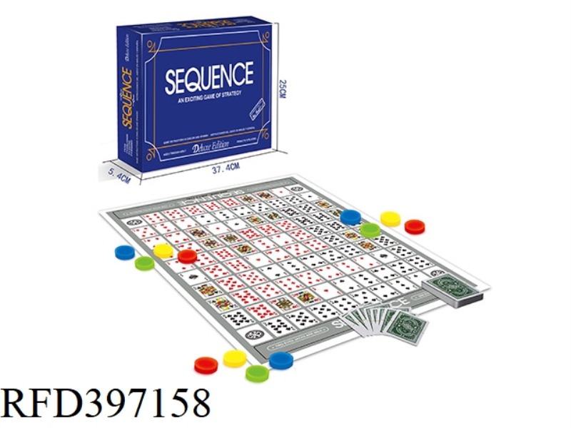 SEQUENCE CHESS/ARABIC/ENGLISH/SPANISH. (CLOTH CHESSBOARD)