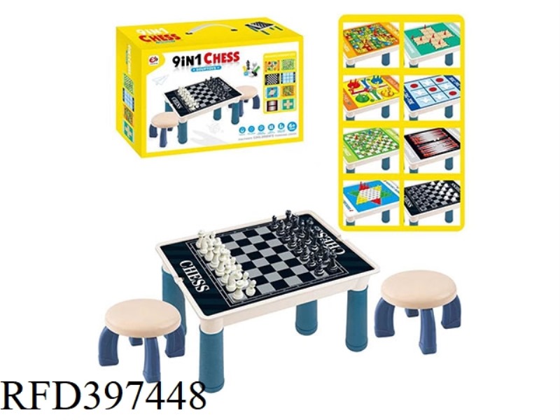 MAGNETIC 9 IN 1 CHESS TABLE (WITH CHAIRS)