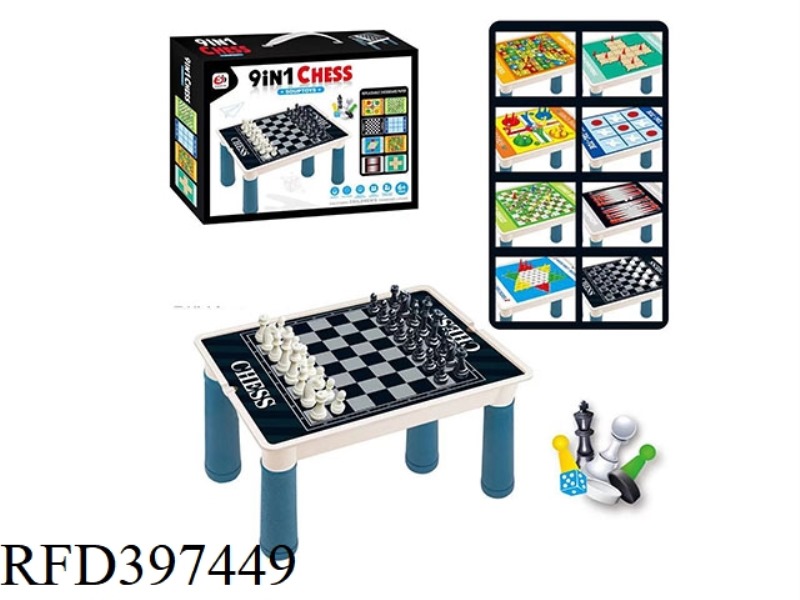 MAGNETIC 9 IN 1 CHESS TABLE