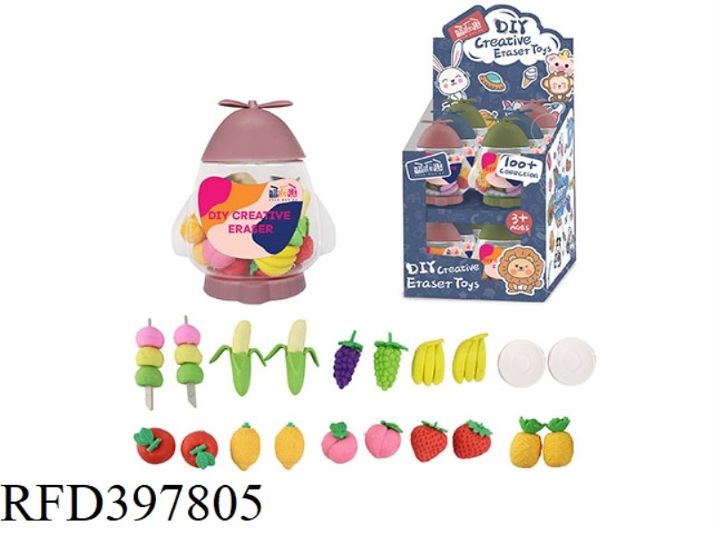DIY CREATIVE ERASER FRUIT SET 12PCS
