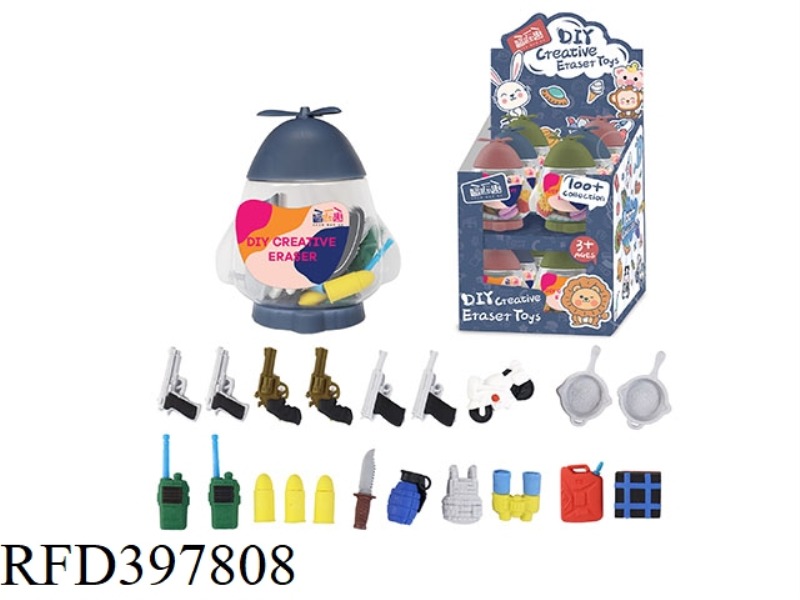 DIY CREATIVE ERASER EATING CHICKEN SET 12PCS