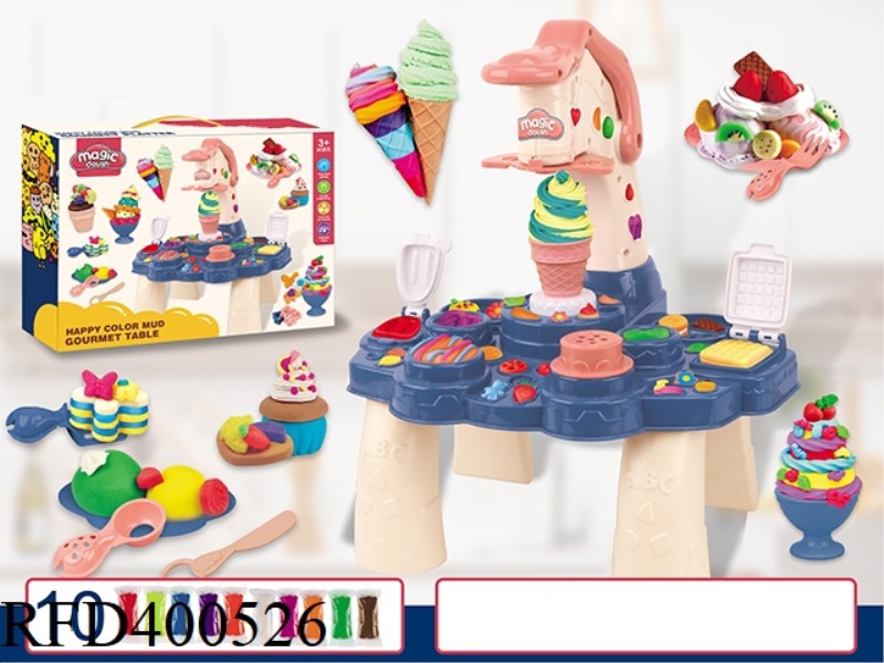 ICE CREAM COLORED MUD TABLE SET