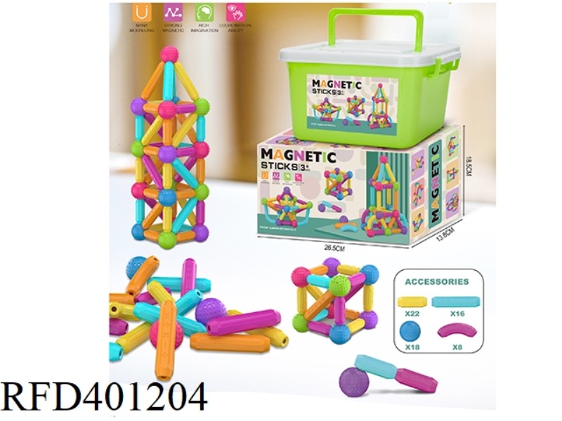 VARIETY MAGNETIC ROD 64PCS