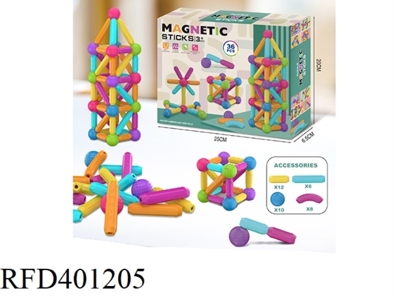 VARIETY MAGNETIC ROD 36PCS