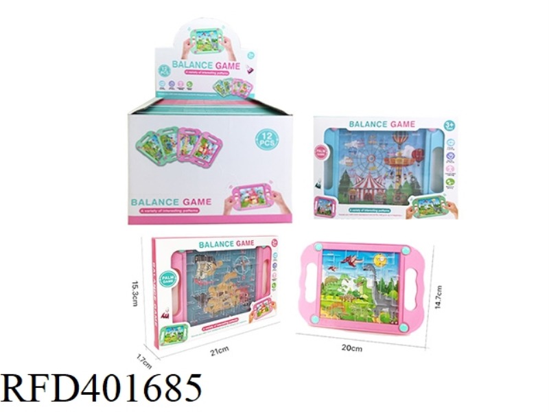PUZZLE BALANCE MAZE HANDHELD GAME 12PCS