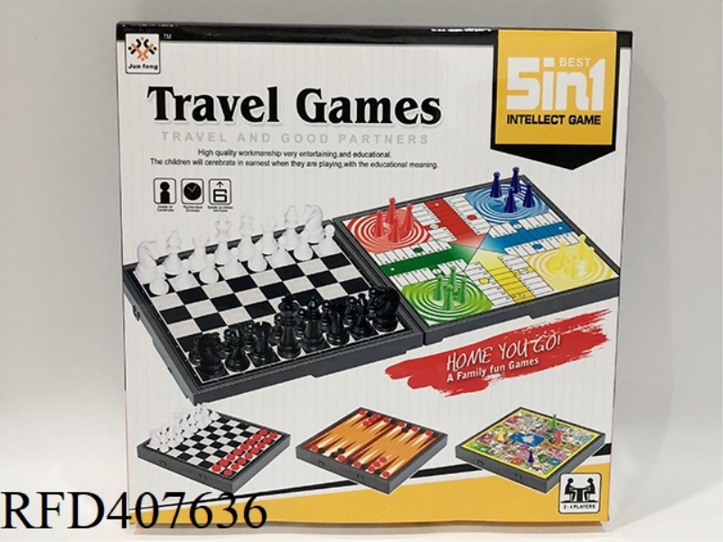 CHESS + CHINESE CHECKERS + SWAN + WESTERN + SPANISH AIRPLANE KI 5 IN 1
