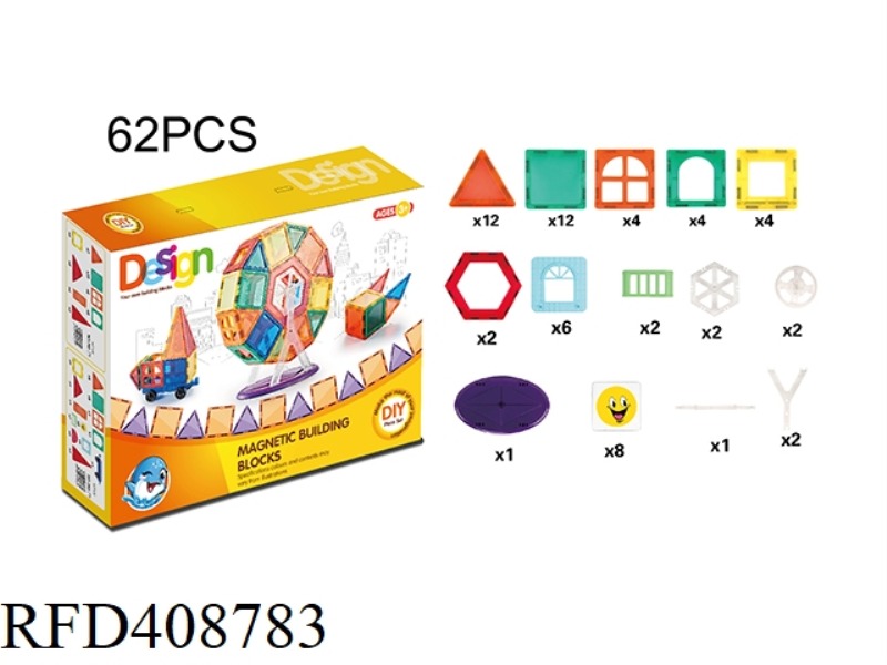 EARLY EDUCATION COLOR WINDOW MAGNETIC SHEET (62PCS)