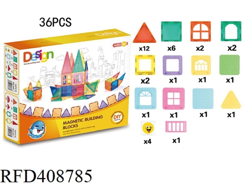 EARLY EDUCATION COLOR WINDOW MAGNETIC SHEET (36PCS)