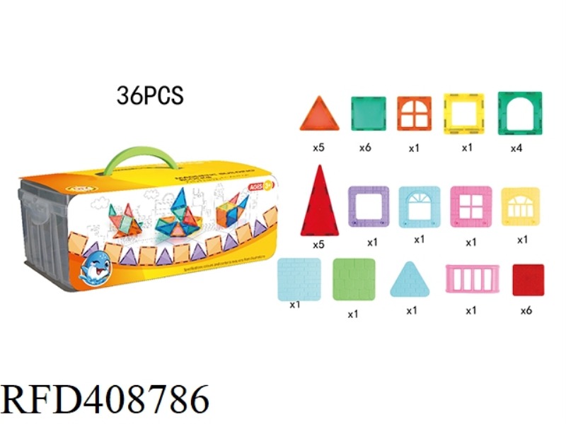 EARLY EDUCATION COLOR WINDOW MAGNETIC SHEET (36PCS)