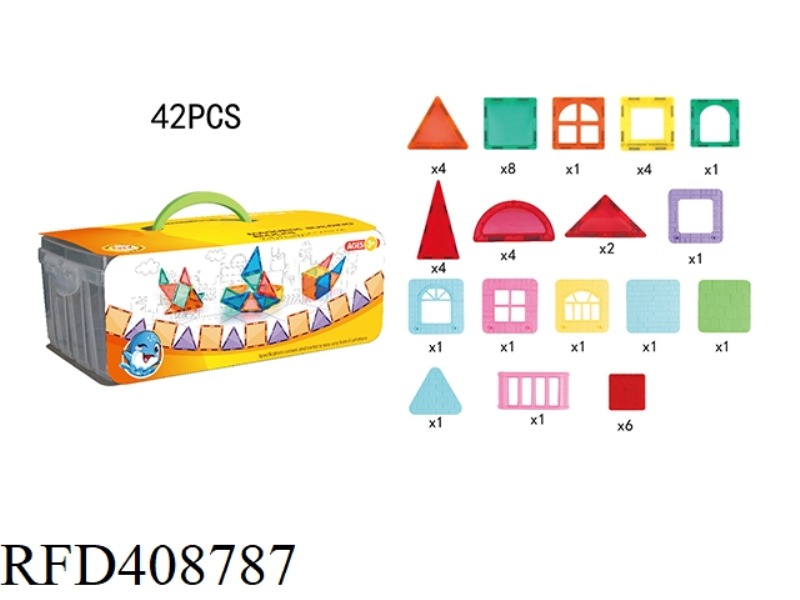 EARLY EDUCATION COLOR WINDOW MAGNETIC SHEET (42PCS)