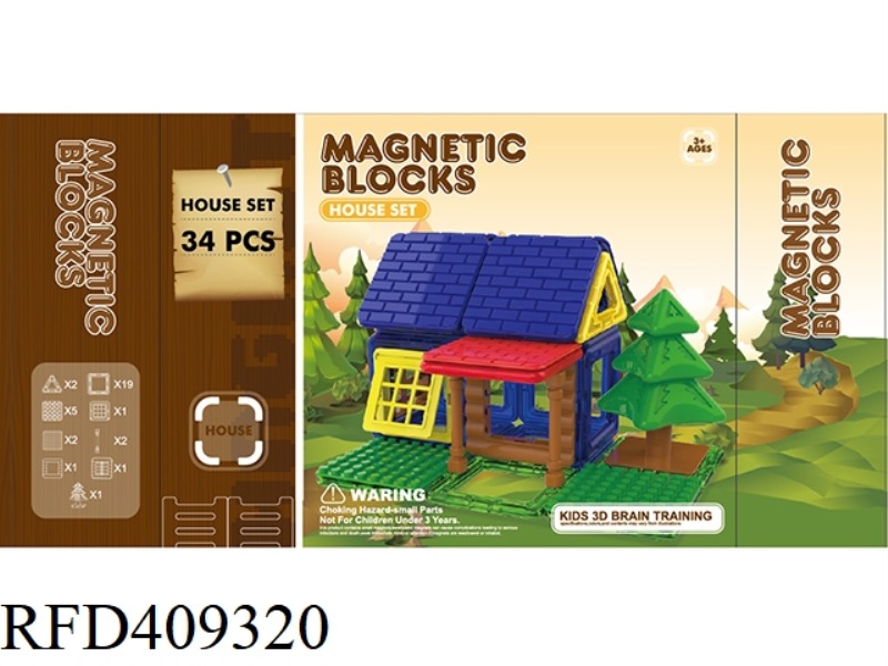 BOY'S FARM MAGNET SHEET 34PCS