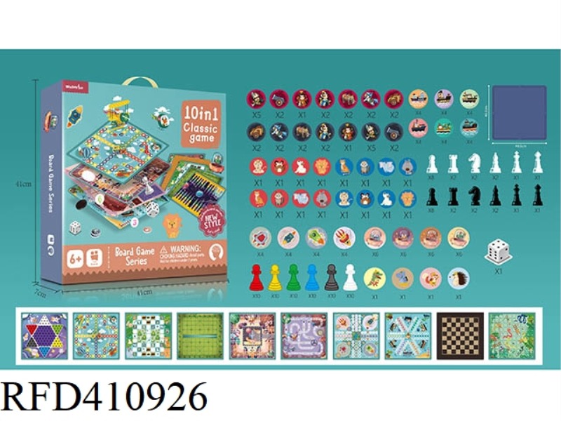 10 IN 1 CHESS (WITH PLASTIC CHESS BOARD)