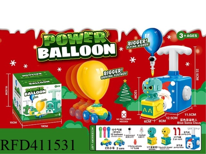 BLUE SANTA CLAUS AERODYNAMIC TOWER (ENGLISH)