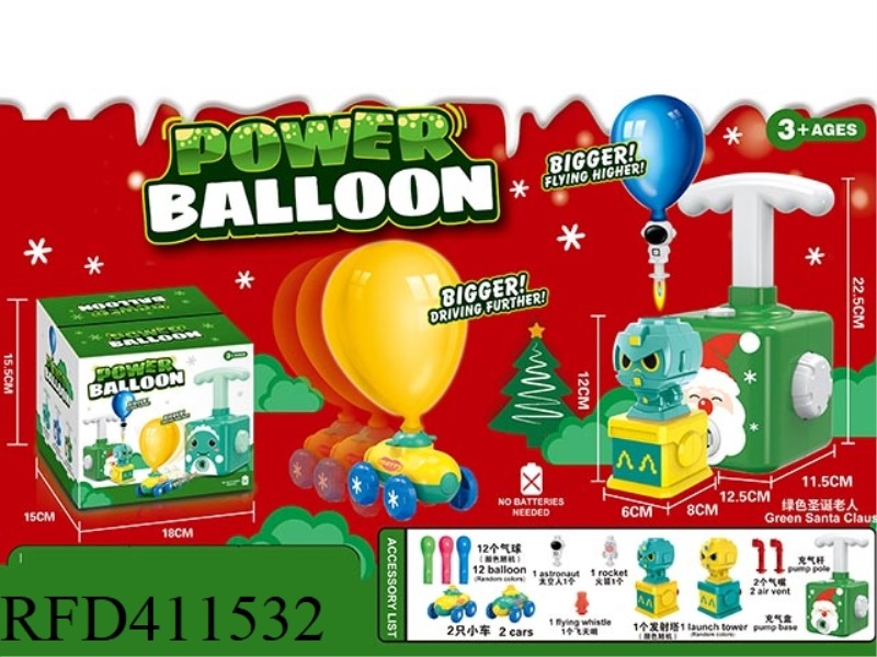 GREEN SANTA CLAUS AERODYNAMIC TOWER (ENGLISH)