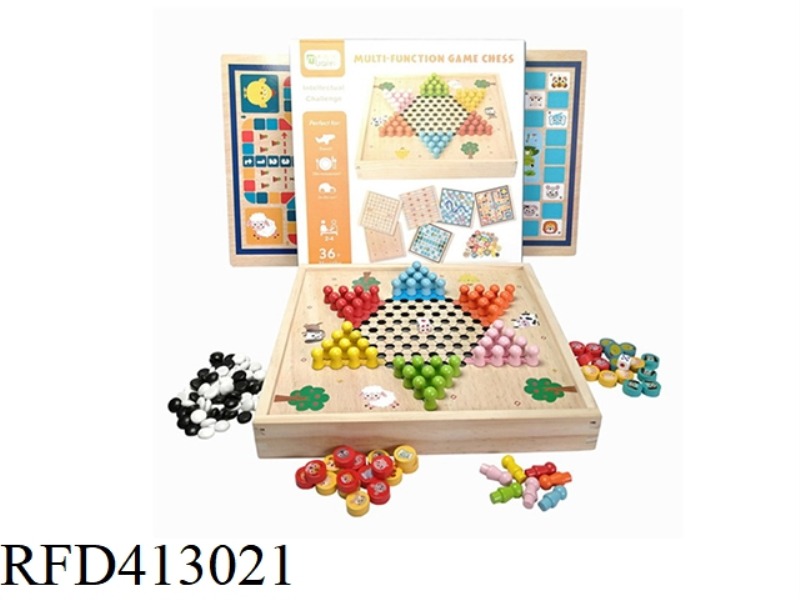 WOODEN CHESS-AIRPLANE CHESS GO GAME CHESS SNAKE CHESS PINBALL SIX IN ONE