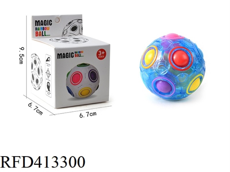 12 HOLE RAINBOW BALL (TRANSPARENT)
