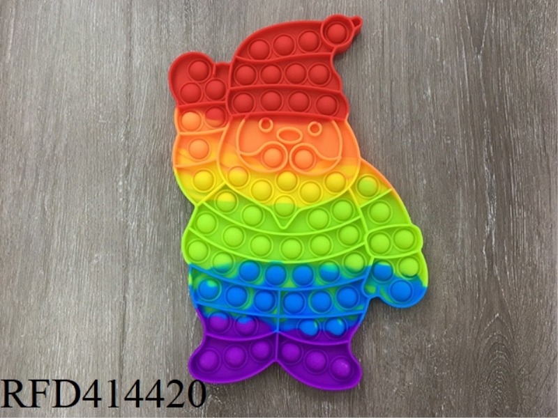 LARGE RAINBOW-COLORED STANDING SANTA CLAUS RODENT CONTROL PIONEER