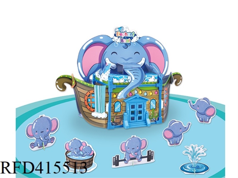 BATHING ELEPHANT DIY TO BUILD A PAINTING HOUSE